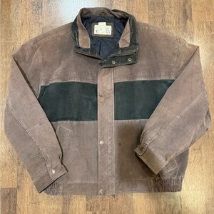Vintage Ash Creek trading Brown and Black leather jacket 3XL